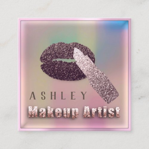 Makeup Artist Appointment Card Lipstick Rose Ombre