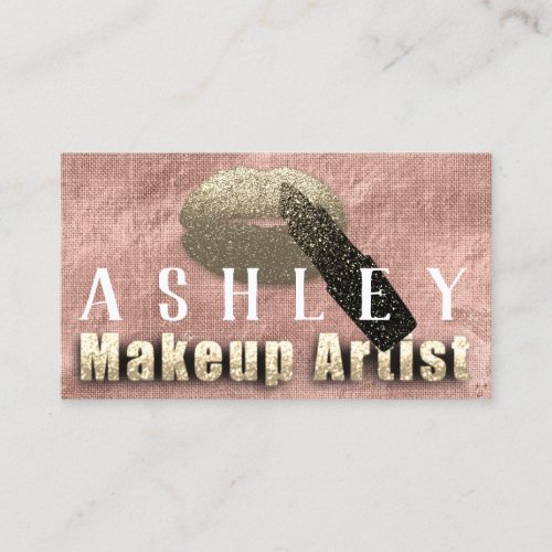 Makeup Artist Appointment Card Rose Blush Gold