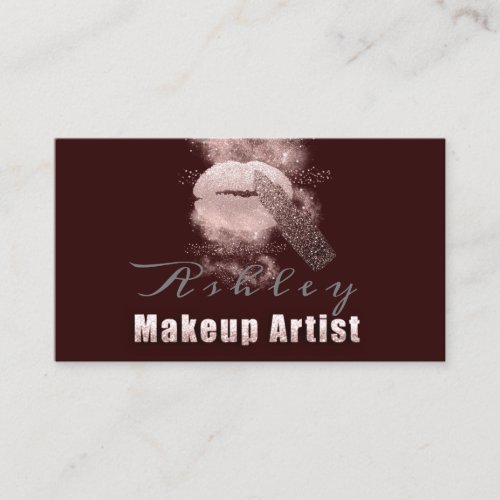 Makeup Artist Appointment Card Rose Kiss Burgundy