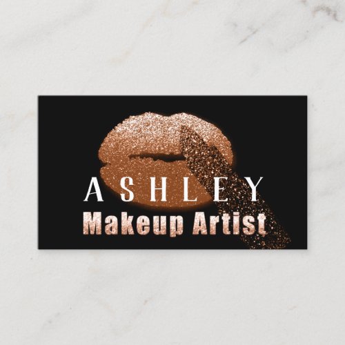 Makeup Artist Appointment Card Rose Kiss Copper