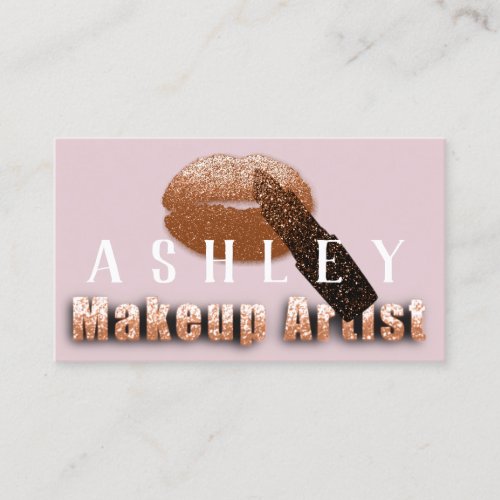 Makeup Artist Appointment Card Rose Kiss Copper