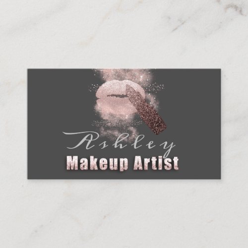 Makeup Artist Appointment Card Rose Kiss Gray