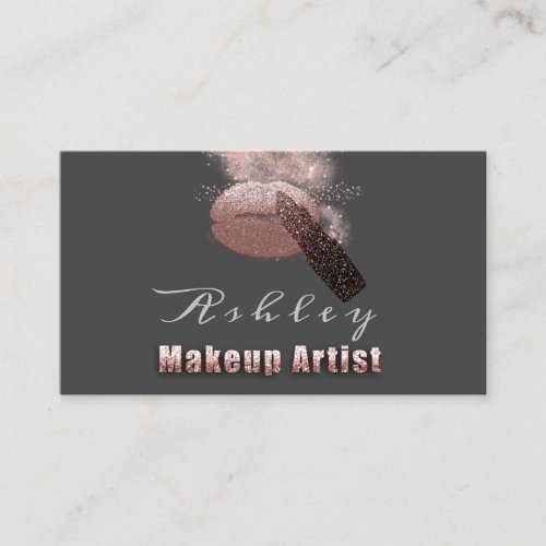 Makeup Artist Appointment Card Rose Kiss Gray