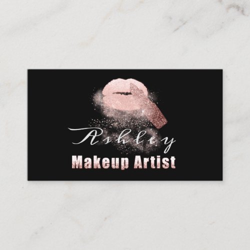 Makeup Artist Appointment Card Rose Kiss Lip Spark