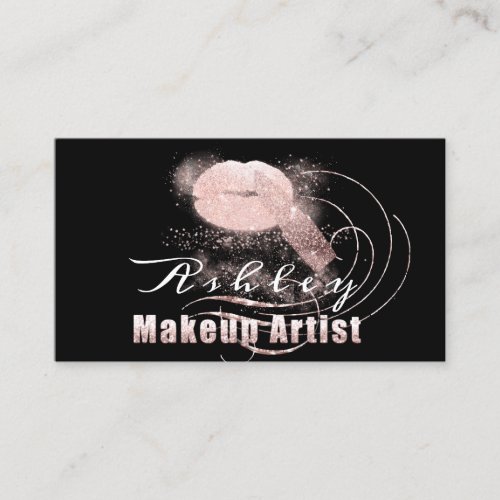 Makeup Artist Appointment Card Rose Kiss Lip Spark