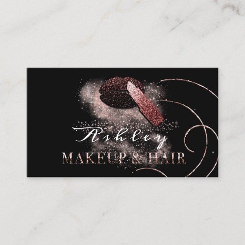 Makeup Artist Appointment Card Rose Kiss Lips Hair