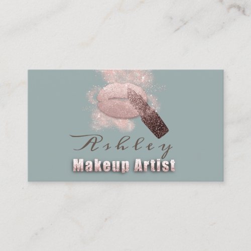 Makeup Artist Appointment Card Rose Kiss Mint