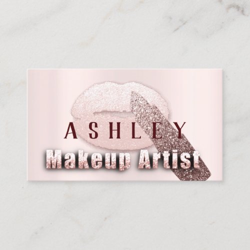 Makeup Artist Appointment Card Rose Kiss Pink