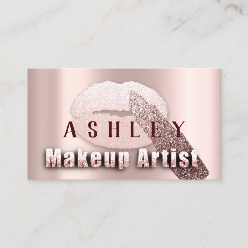 Makeup Artist Appointment Card Rose Kiss Pink