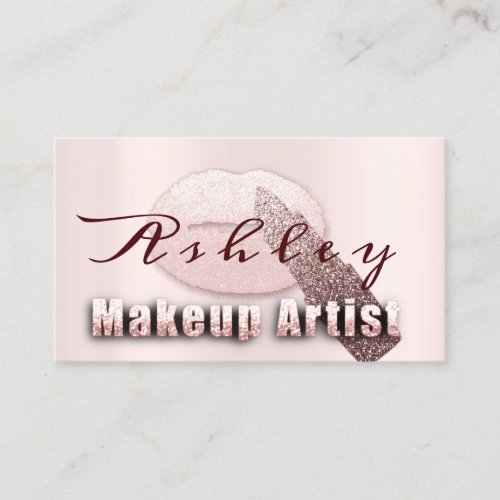 Makeup Artist Appointment Card Rose Kiss Pink