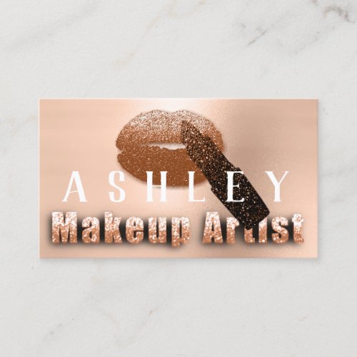 Makeup Artist Appointment Card Rose Ombre  Copper