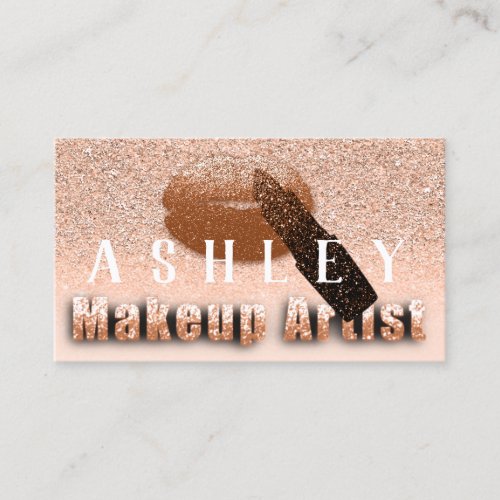 Makeup Artist Appointment Card Rose Ombre  Copper