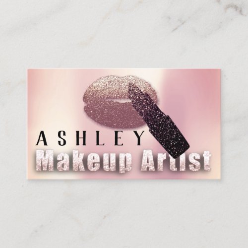 Makeup Artist Appointment Card Rose Pink Blush