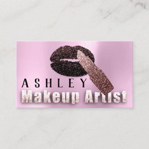 Makeup Artist Appointment Card Rose Pink Pastel