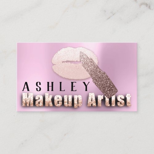 Makeup Artist Appointment Card Rose Pink Pastel