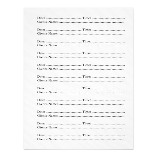 Makeup Artist Appointment Sheets | Zazzle.com