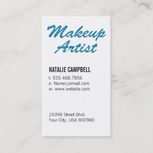 Makeup Artist / Aqua Blue Business Card