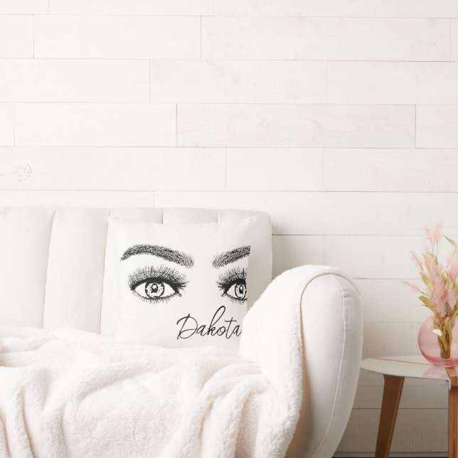 Makeup Artist Beautician | Modern Personalized Throw Pillow (Couch)