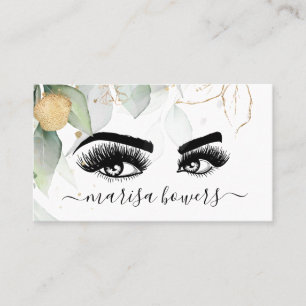 Makeup artist Beautiful Eye Beauty Greenery Floral Business Card