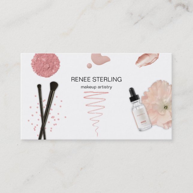 Makeup Artist Beauty Cosmetics Business Card (Front)
