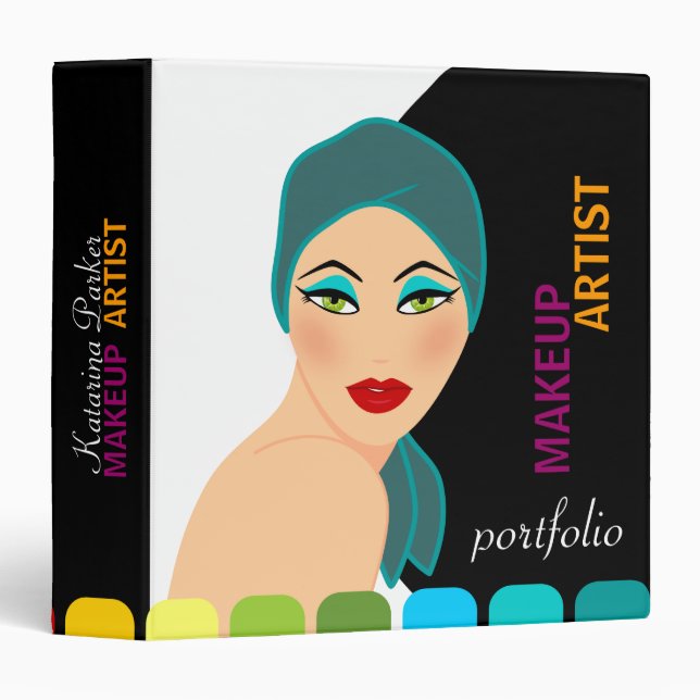 Makeup Artist / Beauty Culture Portfolio 1.5 Inch 3 Ring Binder (Front/Spine)