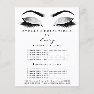 Makeup Artist Beauty Glitter Price Black White Flyer