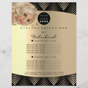 Makeup Artist Beauty Gold Black Logo Hair Prices Flyer