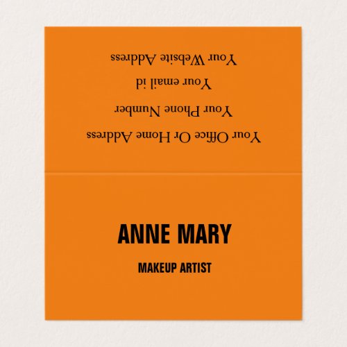 Makeup Artist Beauty Hair Salon Orange Fall Autumn Business Card