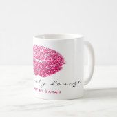 Makeup Artist Beauty Kiss Lips Pink Candy Glitter Coffee Mug (Front Right)