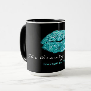 Makeup Artist Beauty Kiss Lips Tiffany Black Real Mug