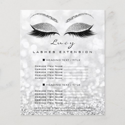 Makeup Artist Beauty Lash Glitter Price List Lucy Flyer