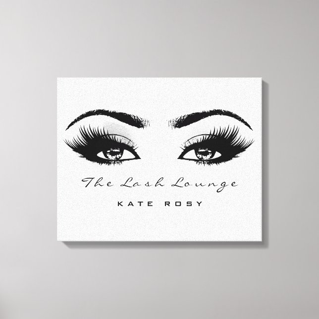 Makeup Artist Beauty Lashes Extension Gray Grey Canvas Print (Front)