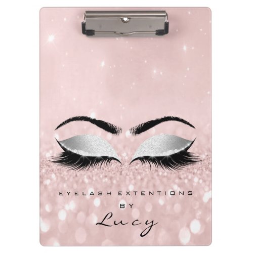 Makeup Artist Beauty Lashes Glitter Gray Eyes Clipboard