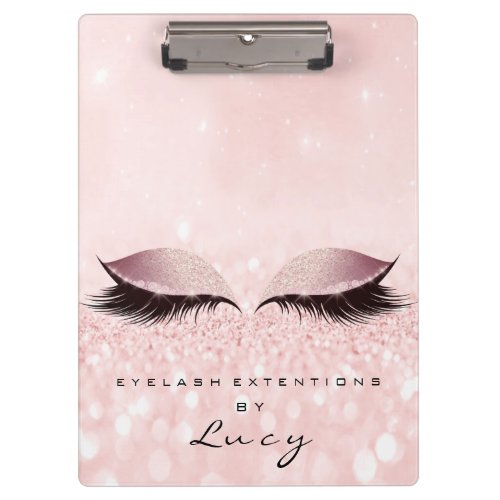 Makeup Artist Beauty Lashes Glitter Pink Eyes Clipboard