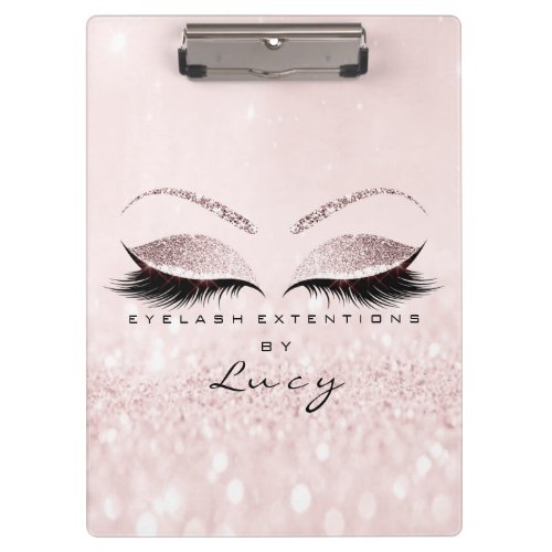 Makeup Artist Beauty Lashes Glitter Pink Pastel Clipboard