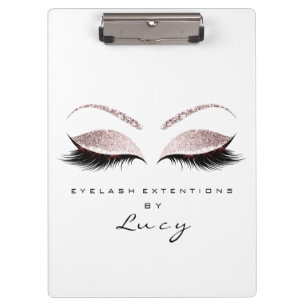 Makeup Artist Beauty Lashes Glitter Pink White Clipboard