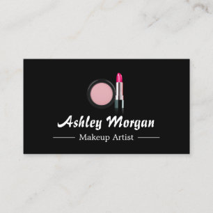 Makeup Artist Beauty Lipstick Blush Powder Logo Business Card