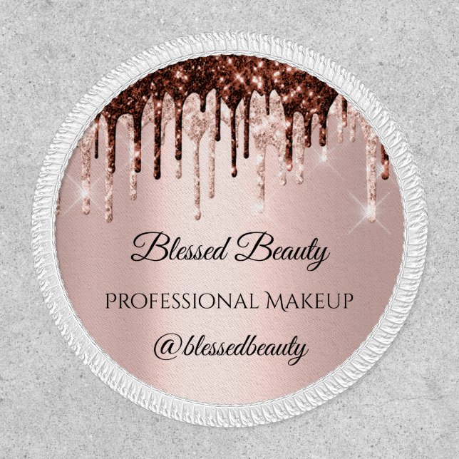 Makeup Artist Beauty Nails Hair Name Drips Rose Patch (Front)