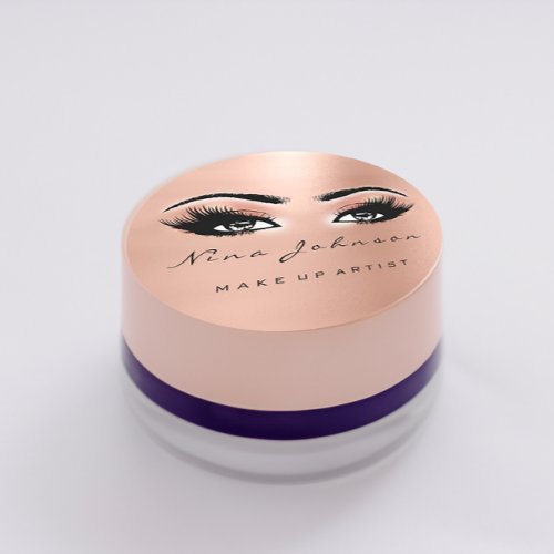 Makeup Artist Beauty Peach Gold Eye Glitter Lashes Classic Round Sticker