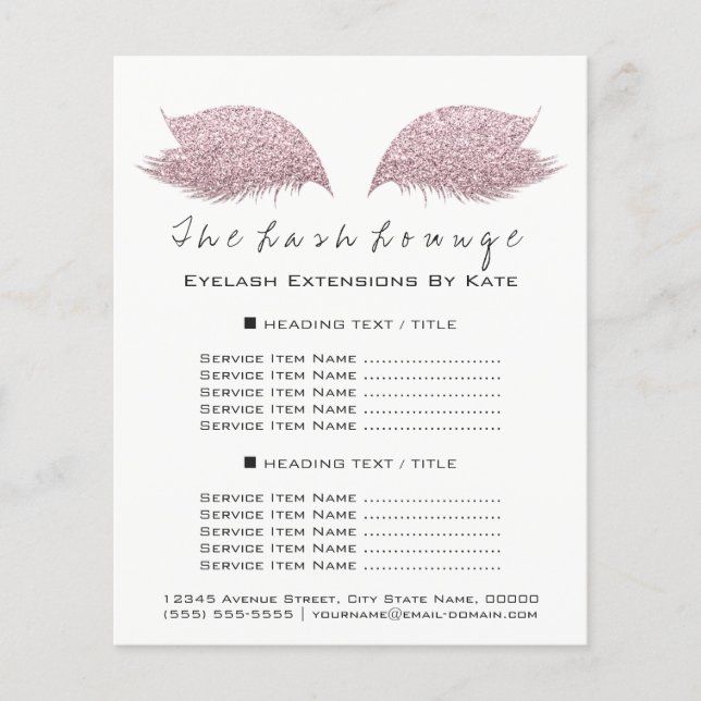 Makeup Artist Beauty Salon Black White Flyer Rose (Front)