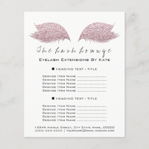 Makeup Artist Beauty Salon Black White Flyer Rose