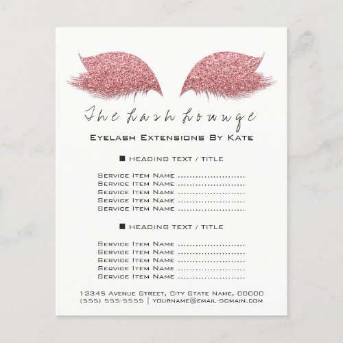 Makeup Artist Beauty Salon Black White Flyer Rose