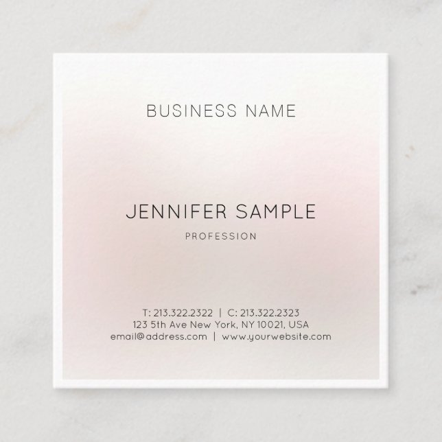 Makeup Artist Beauty Salon Elegant Modern Plain Square Business Card (Front)