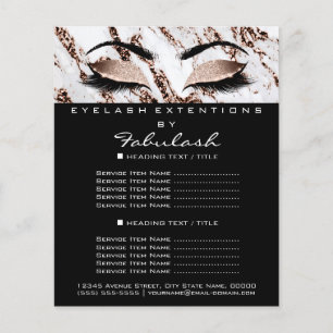 Makeup Artist Beauty Salon Flyer Marble Copper