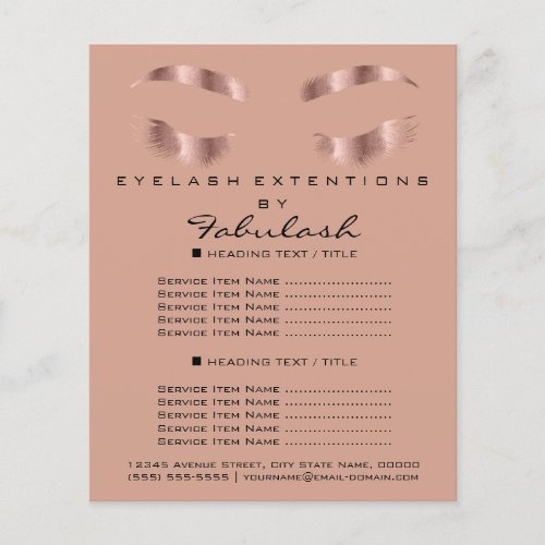 Makeup Artist Beauty Salon Flyer SPA Rose Gold