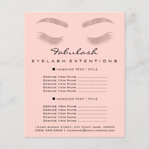 Makeup Artist Beauty Salon Flyer SPA Rose Prices