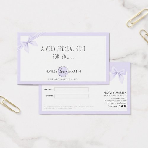 Makeup Artist Beauty Salon Gift Certificates