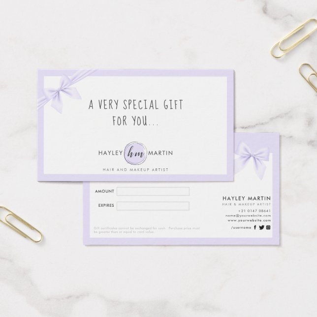 Makeup Artist Beauty Salon Gift Certificates (Office)