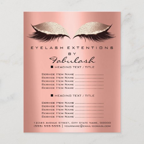 Makeup Artist Beauty Salon Glitter Flyer Coral SPA