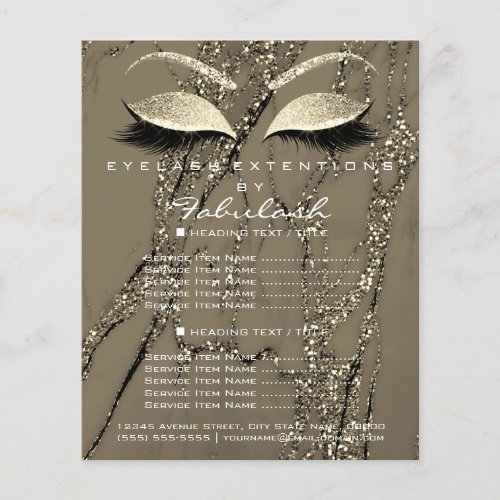 Makeup Artist Beauty Salon Glitter Flyer Marble